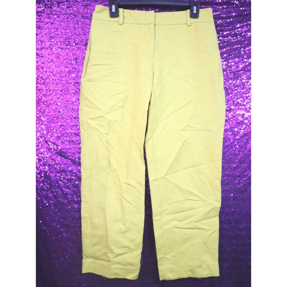 Chartreuse Trousers 8 Ann Taylor Women Lime Signature Straight Leg Pants